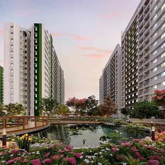 Bio pond and planted garden within the urban forest zone, developer artist impression