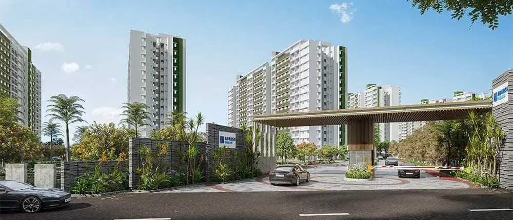 Adarsh Parkland Phase 2 main entrance gate and drop-off on Panathur Main Road, developer artist impression